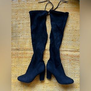 Faux suede over the knee boots, worn once